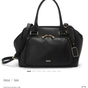 TUMI Black Leather Adrian Carryall New Voyageur